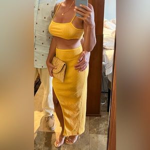 Two piece top and skirt set